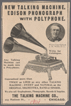 New Talking Machine. Edison Phonograph with Polyphone.