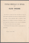 Circolo Musicale Di Novara, Club Unione, program