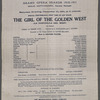 Metropolitan Opera House program, for The Girl of the Golden West 
