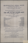 Metropolitan Opera House program, for The Girl of the Golden West 