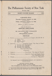 Program for The Philharmonic Society of New York, noting Mr. Toscanini's first appearance with the Philharmonic Society