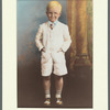 Portrait of Truman Capote as a young boy painted in color with pigments