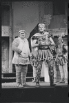 Zero Mostel, Ron Holgate and unidentified others in the 1962 stage production A Funny Thing Happened on the Way to the Forum