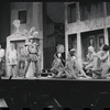 John Carradine, Zero Mostel, Ron Holgate and unidentified others in the 1962 stage production A Funny Thing Happened on the Way to the Forum