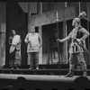 John Carradine, Zero Mostel and unidentified in the 1962 stage production of A Funny Thing Happened on the Way to the Forum