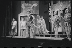 John Carradine, Zero Mostel, Ron Holgate and unidentified others in the 1962 stage production of A Funny Thing Happened on the Way to the Forum