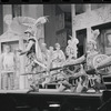 John Carradine, Zero Mostel, Ron Holgate and unidentified others in the 1962 stage production of A Funny Thing Happened on the Way to the Forum