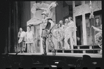 John Carradine, Zero Mostel, Ron Holgate and unidentified others in the 1962 stage production of A Funny Thing Happened on the Way to the Forum