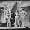 Ron Holgate and unidentified others in the 1962 stage production A Funny Thing Happened on the Way to the Forum