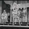 Ron Holgate and unidentified others in the 1962 stage production A Funny Thing Happened on the Way to the Forum