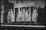 Zero Mostel [arms only] Myrna White and unidentified others in the 1962 stage production A Funny Thing Happened on the Way to the Forum