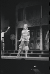 John Carradine [partly obscured] Zero Mostel [arm only] and unidentified in the stage production A Funny Thing Happened on the Way to the Forum