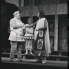 Zero Mostel, Patrick Fox, and John Carradine in the 1962 stage production A Funny Thing Happened on the Way to the Forum