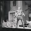 Myrna White, Ron Holgate, Jack Gilford [reclining] and unidentified others in the 1962 stage production A Funny Thing Happened on the Way to the Forum