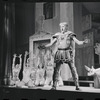 Myrna White, Ron Holgate, Jack Gilford [reclining] and unidentified others in the 1962 stage production A Funny Thing Happened on the Way to the Forum