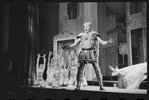 Myrna White, Ron Holgate, Jack Gilford [reclining] and unidentified others in the 1962 stage production A Funny Thing Happened on the Way to the Forum