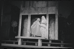 David Burns [left] and either Ruth Kobart or Jack Gilford in disguise in the 1962 stage production A Funny Thing Happened on the Way to the Forum