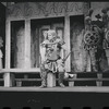 Patrick Fox, Karen Black, Ron Holgate and unidentified others in the 1962 stage production A Funny Thing Happened on the Way to the Forum