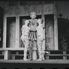 Patrick Fox, Karen Black, Ron Holgate and unidentified others in the 1962 stage production A Funny Thing Happened on the Way to the Forum