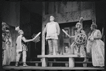 Ron Holgate, Ruth Kobart, Zero Mostel, Jack Gilford and unidentified others in the stage production A Funny Thing Happened on the Way to the Forum