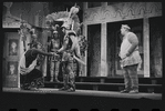 John Carradine, Ron Holgate, Zero Mostel and unidentified others in the 1962 stage production A Funny Thing Happened on the Way to the Forum
