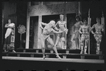 John Carradine, Myrna White and unidentified others in the 1962 stage production of A Funny Thing Happened on the Way to the Forum