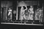 John Carradine, Myrna White and unidentified others in the 1962 stage production of A Funny Thing Happened on the Way to the Forum