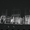 Ron Holgate, Ruth Kobart, David Burns, John Carradine, Zero Mostel, Jack Gilford, Raymond Walburn, Patrick Fox, Karen Black, and unidentified others in the 1962 stage production A Funny Thing Happened on the Way to the Forum