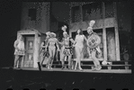 Zero Mostel, Myrna White, Patrick Fox and unidentified others in the 1962 stage production A Funny Thing Happened on the Way to the Forum