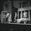 Myrna White, John Carradine, Jack Gilford, Zero Mostel and unidentified others in the 1962 stage production A Funny Thing Happened on the Way to the Forum