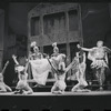 Myrna White, Ron Holgate and unidentified in the 1962 stage production A Funny Thing Happened on the Way to the Forum