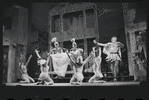 Myrna White, Ron Holgate and unidentified in the 1962 stage production A Funny Thing Happened on the Way to the Forum