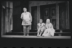 Zero Mostel, Patrick Fox, and Karen Black in the 1962 stage production A Funny Thing Happened on the Way to the Forum