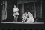 Zero Mostel, Patrick Fox, and Karen Black in the 1962 stage production A Funny Thing Happened on the Way to the Forum