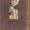 Clown riding donkey backwards