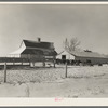 Some of the farm buildings of owner-operated farm. Three hundred and sixty acres owned by Harry Madsen near Dickens, Iowa. Note the excellent accomodations for livestock