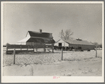 Some of the farm buildings of owner-operated farm. Three hundred and sixty acres owned by Harry Madsen near Dickens, Iowa. Note the excellent accomodations for livestock