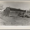 Garage on J.H. and Ellis Cline's farm in northeastern part of Ringgold County, Iowa. They rent one hundred eighty acres of land from an estate