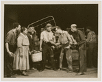 Ray Yates, Georgette Harvey, Alonzo Fenderson, Leigh Whipper, Rex Ingram, Jack Carter and Carrington Lewis in a scene from the Theatre Union production of "Stevedore," at the Civic Repertory Theatre, New York