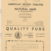 Cast listing from Episode 1 from the theater program for the American Negro Theatre production of "Natural Man" 