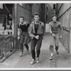 Jay Norman as Pepe, Eddie Verso as Juano, and George Chakiris as Bernardo, three of the Sharks in the motion picture version of West Side Story