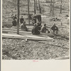 Lunchtime for county sawmill workers near Omaha, Illinois