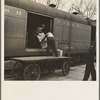 Unloading express from train. Mount Vernon, Indiana
