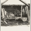 Side of house torn away by flood, showing damaged interior of house. Black Township, Posey County, Indiana