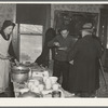 Lunch at the closing-out sale on Frank Sheroan's farm near Montmorenci, Indiana