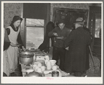 Lunch at the closing-out sale on Frank Sheroan's farm near Montmorenci, Indiana