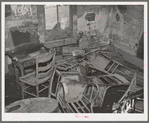 The living room in an Indiana farmhouse after the flood. Posey County