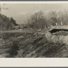 Damage to state highway and soil by flood. Near Hazleton, Indiana