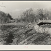 Damage to state highway and soil by flood. Near Hazleton, Indiana