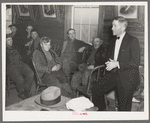 Soil conservation meeting of farmers in Livingston County, Illinois. The agricultural program for 1937 is being explained to them